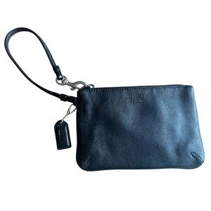 Coach Black Leather Wristlet